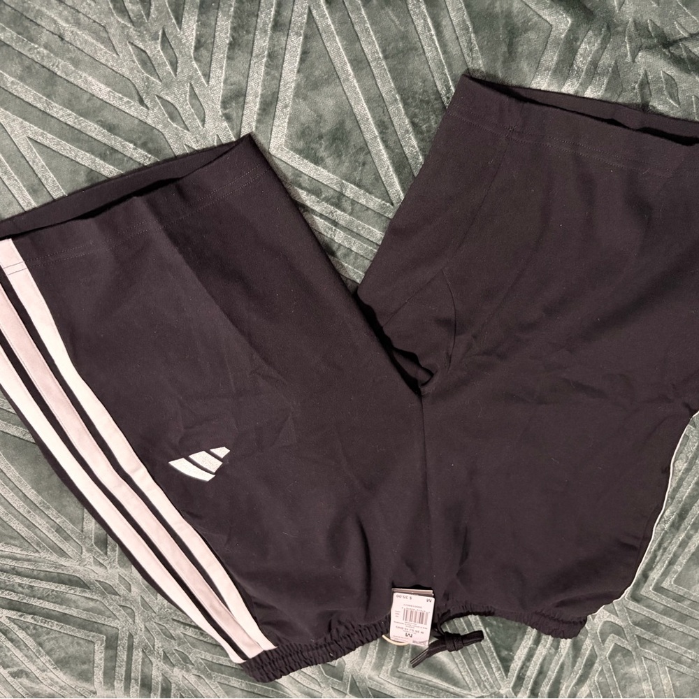 Adidas Kids Black Sweatpants with White Accents